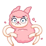 ☹️ rosa, monstro, fofo, desenho animado whatsapp sticker
