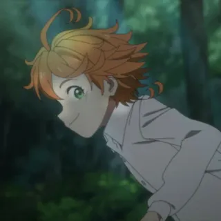 😏 Emma The Promised Neverland Anime, Emma, The Promised Neverland, Karakter, Kartun, Rambut oranye whatsapp sticker