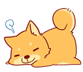 🐶 หมา, ชิบะ อินุ, นอนหลับ, น่ารัก, การ์ตูน, สัตว์ telegram sticker