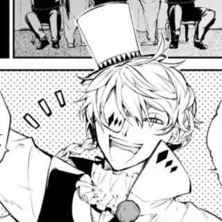 🤡 000 Anime, Manga, Dessin animé, Haut-de-forme, Joyeux, Souriant telegram sticker