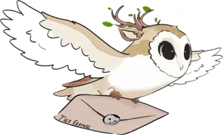 🦉 Tux Express coruja, animal, fofo, carta, expressar, correio, entrega telegram sticker