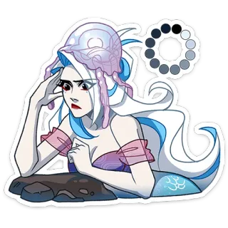 🤔 mermaid, fantasy, character, sea creature, artwork, cartoon whatsapp sticker