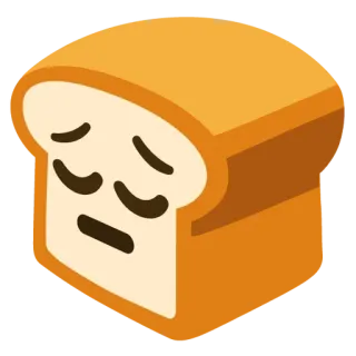 🍞 roti, sedih, makanan, kartun, emoji telegram sticker