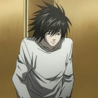 🍎 L Lawliet Death Note death note, l lawliet, anime, detetive, mangá, personagem telegram sticker