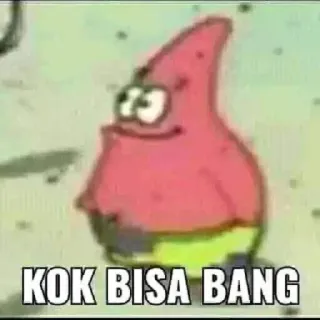 🤔 Patrick Star SpongeBob SquarePants KOK BISA BANG patrick star, spongebob, meme, divertente, cartone animato telegram sticker