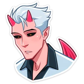 😕 démon, animé, diable, cornes, personnage whatsapp sticker
