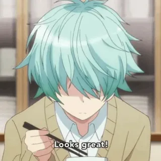 ⏱ Looks great! anime, food, eating, chopsticks telegram sticker