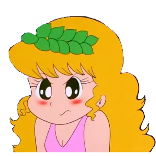 😳 Anime, Dibujos animados, Chica, Pelo rubio, Enfadada, Personaje telegram sticker