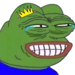 😂 Pepe the Frog Meme, Pepe, Katak, Meme Internet, Reaksi, Mahkota, menangis whatsapp sticker