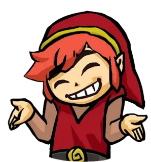 😁 Link The Legend of Zelda Link, Legend of Zelda, videojuego, personaje, meme, encogiéndose de hombros telegram sticker