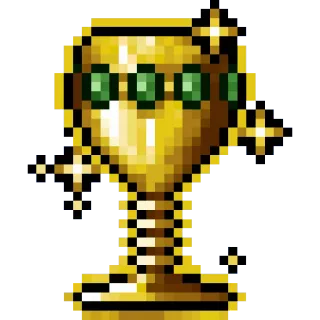 🍷 trophy, award, pixel art, golden telegram sticker