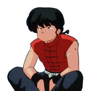 😟 Ranma Saotome Ranma ½ anime, artes marciales, chico, dibujos animados whatsapp sticker