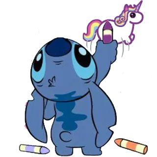 🐨 Stitch Stitch, Lilo & Stitch, crayon, cartoon, alien telegram sticker