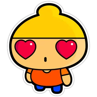 😍 dessin animé, personnage, amour, yeux en coeur, mignon, autocollant telegram sticker