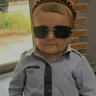 🦍 Hasbulla Magomedov Hasbulla, Meme, Sunglasses, Kid, Child telegram sticker