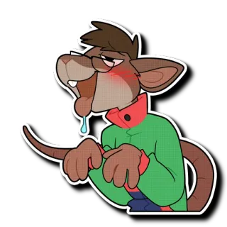 ☺️ антропоморфный, животное, мультфильм, грызун, мышь, наклейка telegram sticker