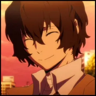 🦋 Osamu Dazai Bungo Stray Dogs Anime, Postać, Bungo Stray Dogs, Osamu Dazai, Dazai, Uśmiech, Fikcja, Manga telegram sticker