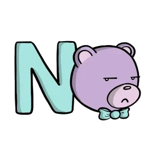🤞 NO ours, dessin animé, non, rejet, mignon, expression telegram sticker