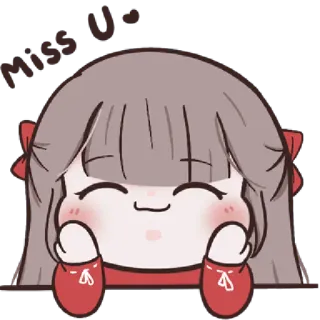 🍓 Miss U dễ thương, anime, hoạt hình, kawaii whatsapp sticker