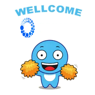 🤗 WELLCOME benvenuto, cartone animato, esultante, amichevole, saluto, divertente telegram sticker