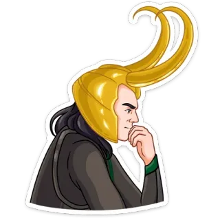 🤔 Loki ロキ, マーベル, キャラクター, 神, ヘルメット telegram sticker