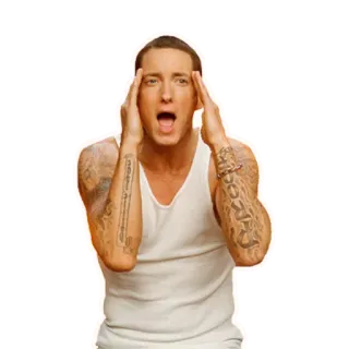 🙆‍♂️ Eminem rapper, singer, musician, celebrity, shocked telegram sticker