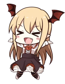 😃 chibi, anime, manga, cartoon, cute, smiling, vampire, character telegram sticker