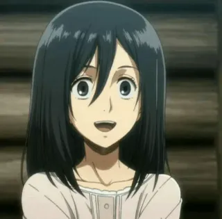 🤫 Mikasa Ackerman Attack on Titan anime, girl, character, mikasa, attack on titan telegram sticker