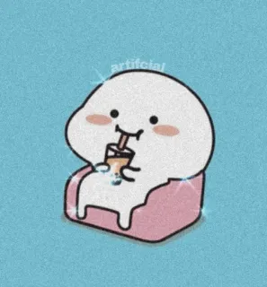 🌸 artificial cartoon, bubble tea, kawaii, cute, drinking telegram sticker
