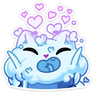 ☃️ gato, corazones, amor, lindo, kawaii, pegatina, dibujos animados, animal telegram sticker