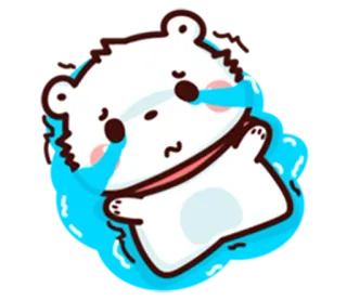 😭 huilen, verdrietig, beer, emotie, cartoon telegram sticker