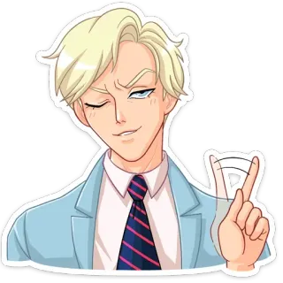 ☝️ Anime, Nhân vật, Nháy mắt, Chúc may mắn, Cười đểu whatsapp sticker