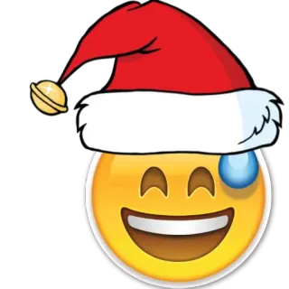😅 emoji, natal, papai noel, smiley, festivo, feriado telegram sticker