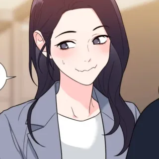 😏 femme, fille, dessin animé, personnage, animé, personne, illustration whatsapp sticker