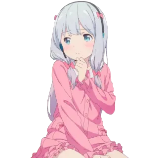 👩 Sagiri Izumi Eromanga Sensei 动漫, 女孩, 可爱, 卡哇伊, 和泉纱雾, 埃罗芒阿老师, 耳机 telegram sticker