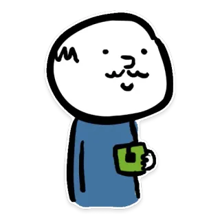 😊 Cartoon, Mann, Tee, Getränk, Figur, Trinken whatsapp sticker