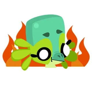 🤷‍♂️ pegatina, dibujos animados, fuego, animal, verde telegram sticker
