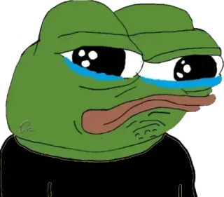 🇨🇰 Pepe the Frog เปเป้, กบ, มีม, เศร้า, ร้องไห้, มีมอินเทอร์เน็ต telegram sticker