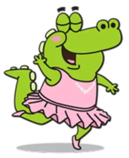 🐊 ワニ, バレエ, 漫画, 動物, かわいい, ダンス telegram sticker