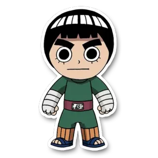 😠 Rock Lee Naruto Anime, Manga, Rock Lee, Naruto, Ninja, Postać, Kreskówka telegram sticker
