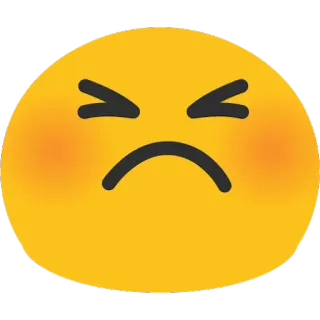 😣 Emoji, Zły, Rozdrażniony, Zmartwiony, Wyraz twarzy, Twarz, Żółty telegram sticker
