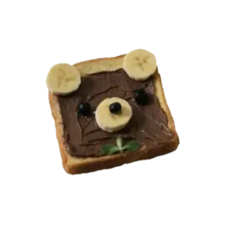 🍪 Toast, Banana, Cibo, Colazione, Cioccolato, Orso, Dessert telegram sticker