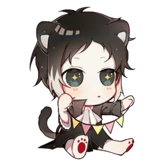 🎉 Anime, Chibi, Kawaii, Süß, Katze, Ohren, Schwanz telegram sticker