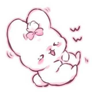 📩 lindo, conejo, conejito, dibujos animados, rosa, adorable, personaje telegram sticker