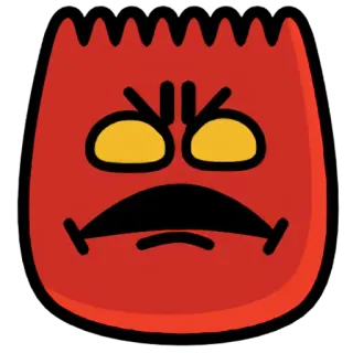 👹 bravo, vermelho, emoji, rosto, desenho animado, irritado whatsapp sticker