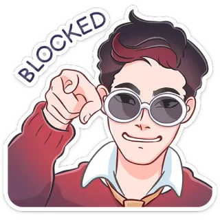🙅‍♂️ BLOCKED 方块, 人物, 卡通 telegram sticker