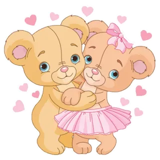 ❤️ Ositos de peluche, Amor, Lindo, Dibujos animados, Animales, Corazón whatsapp sticker