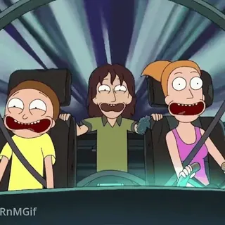 🚀 Rick Sanchez Rick and Morty animation, cartoon, drôle, rick et morty, rick, morty, summer, voiture telegram sticker
