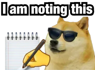 ✍ Doge I am noting this telegram sticker