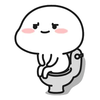 🚽 厕所, 卡通, 坐着, 可爱, 角色 telegram sticker